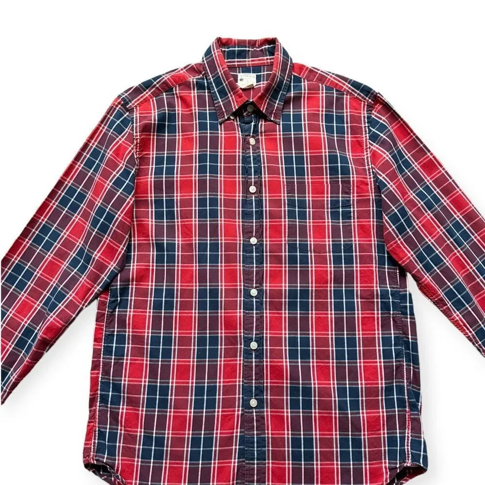 🔃J. Crew Men’s Red Plaid Long Sleeve Button Down Shirt